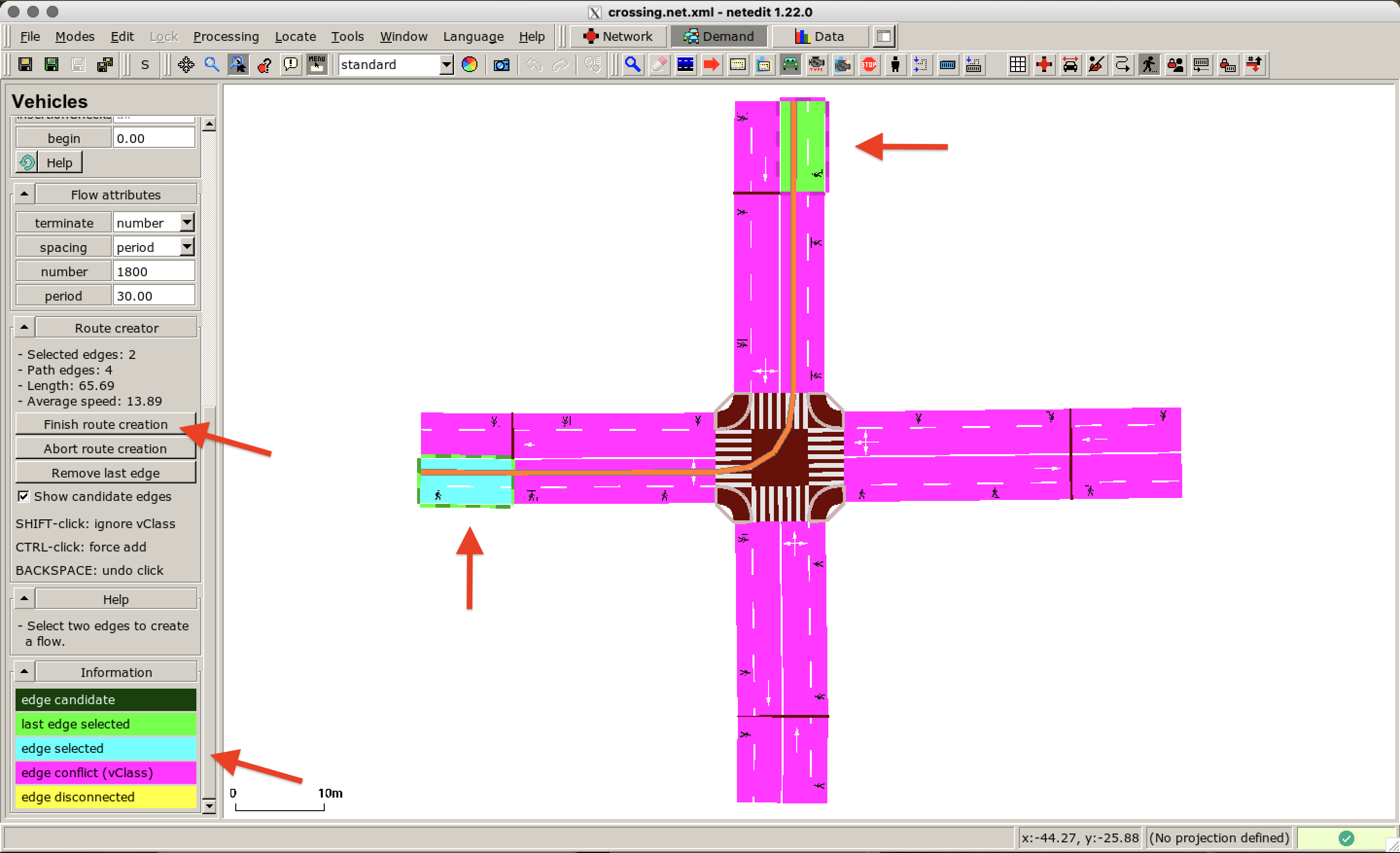 Route creation for vehicles