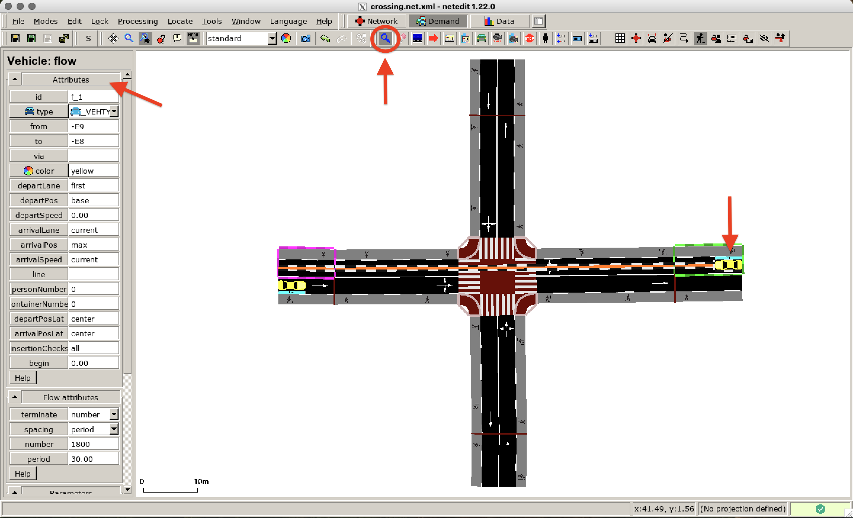 Inspect created vehicle flows