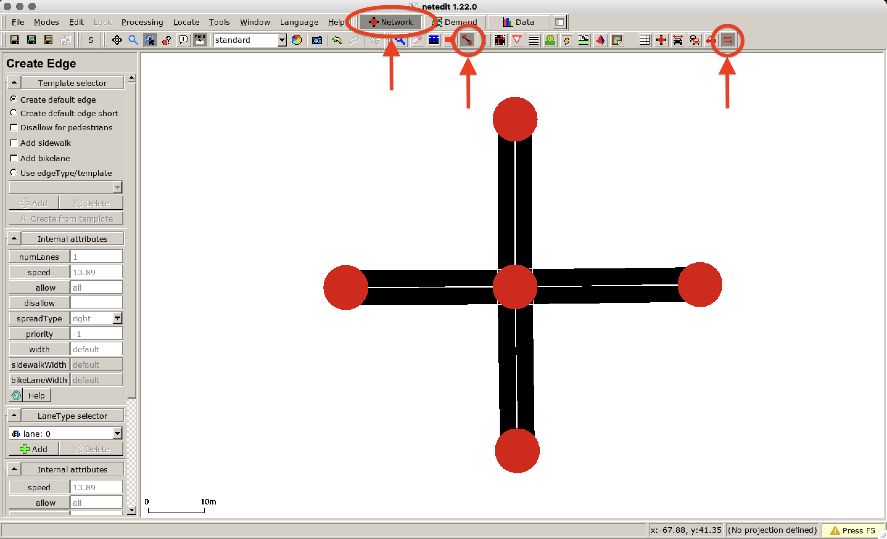 *Edge mode* for creating the network